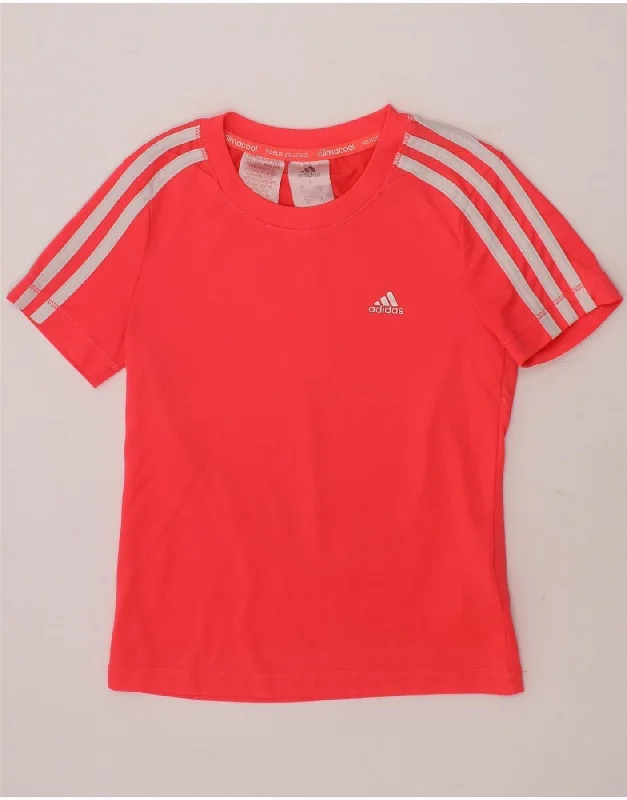 men's lightweight t-shirts -ADIDAS Girls Climacool T-Shirt Top 7-8 Years Pink Polyester