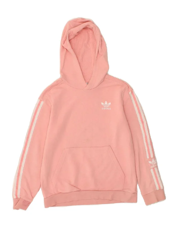 men's stylish sports hoodies -ADIDAS Girls Hoodie Jumper 10-11 Years Pink Cotton