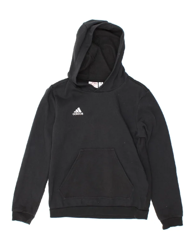 men's printed graphic hoodies -ADIDAS Girls Hoodie Jumper 11-12 Years Black