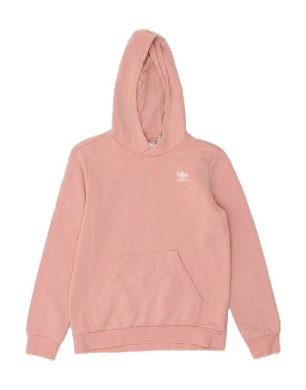 men's casual sweatshirts -ADIDAS Girls Hoodie Jumper 11-12 Years Pink Cotton