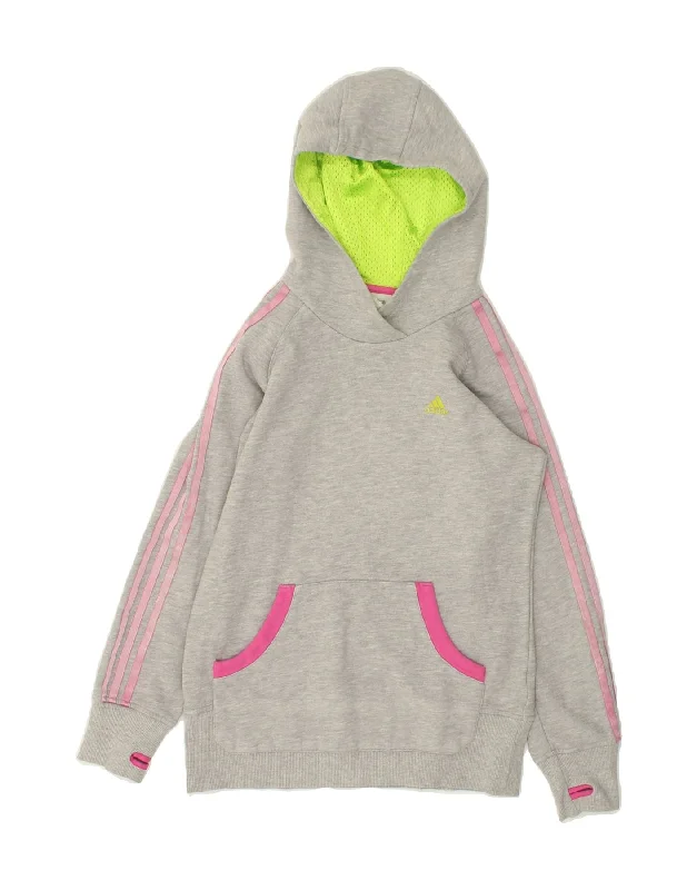 cotton hoodies for men -ADIDAS Girls Hoodie Jumper 15-16 Years Grey Cotton