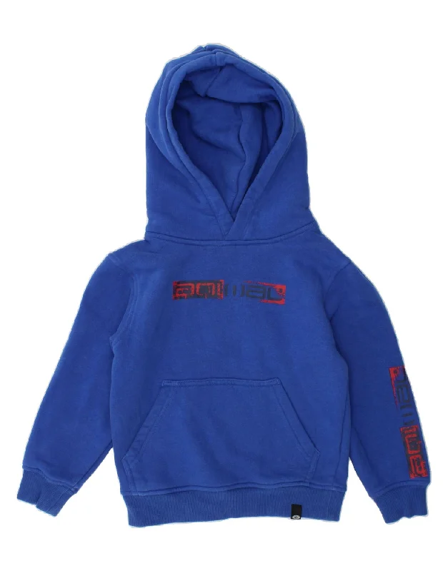 men's casual fleece hoodies -ANIMAL Boys Graphic Hoodie Jumper 3-4 Years Blue Cotton