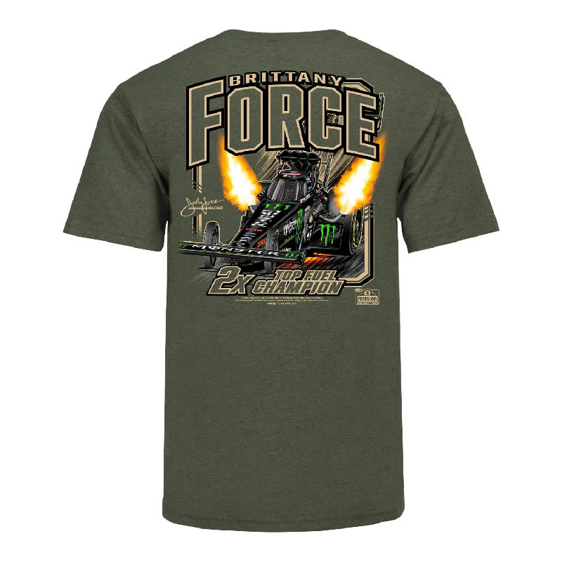 men's graphic design t-shirts -Brittany Force Miltary 2X T-Shirt