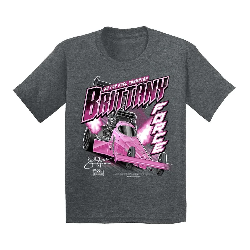 men's oversized t-shirts -Youth Brittany Force Pink Tonal T-Shirt