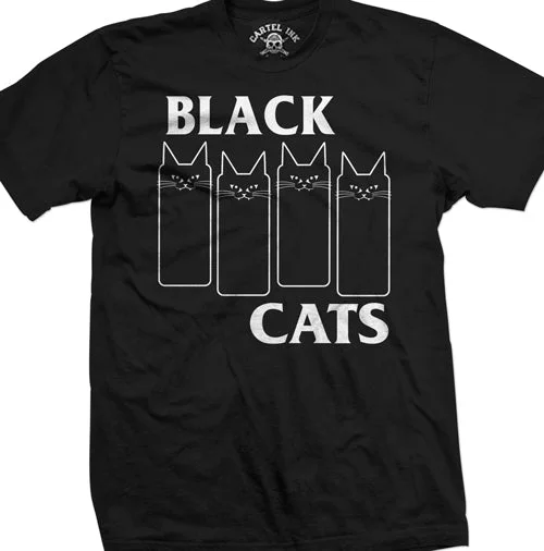 men's vintage print t-shirts -Black Cats Mens T-Shirt