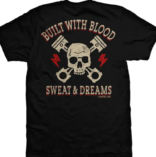 men's graphic print t-shirts -Built With Blood Sweat and Dreams Men's T-Shirt