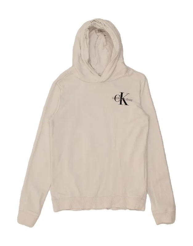 men's hoodie for weekend wear -CALVIN KLEIN JEANS Girls Hoodie Jumper 15-16 Years White