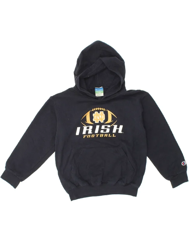 men's stylish zip-up hoodies -CHAMPION Boys Irish Football Hoodie Jumper 7-8 Years Medium Navy Blue