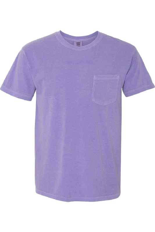 men's colorful t-shirts -Comfort Colors Garment-Dyed Heavyweight Pocket T-Shirt