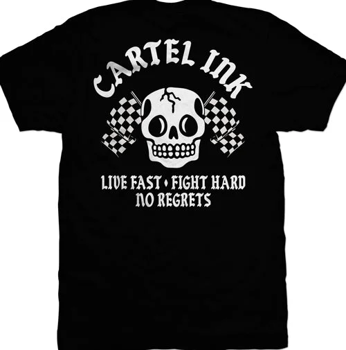 men's minimalistic t-shirts -Fight Hard No Regrets Mens T-Shirt