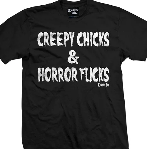 men's high-performance t-shirts -Creepy Chicks and Horror Flicks Men's T-Shirt