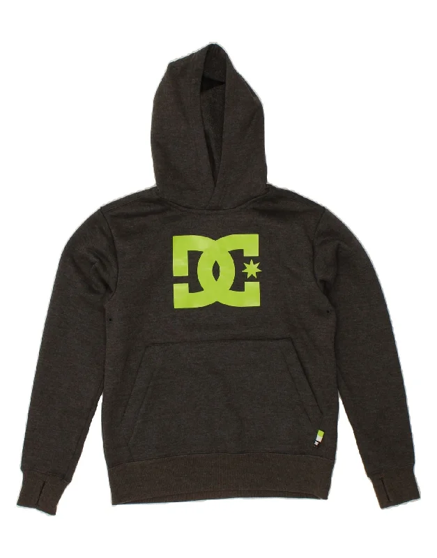 men's cool graphic sweatshirts -DC Boys Graphic Hoodie Jumper 9-10 Years Medium Grey Polyester