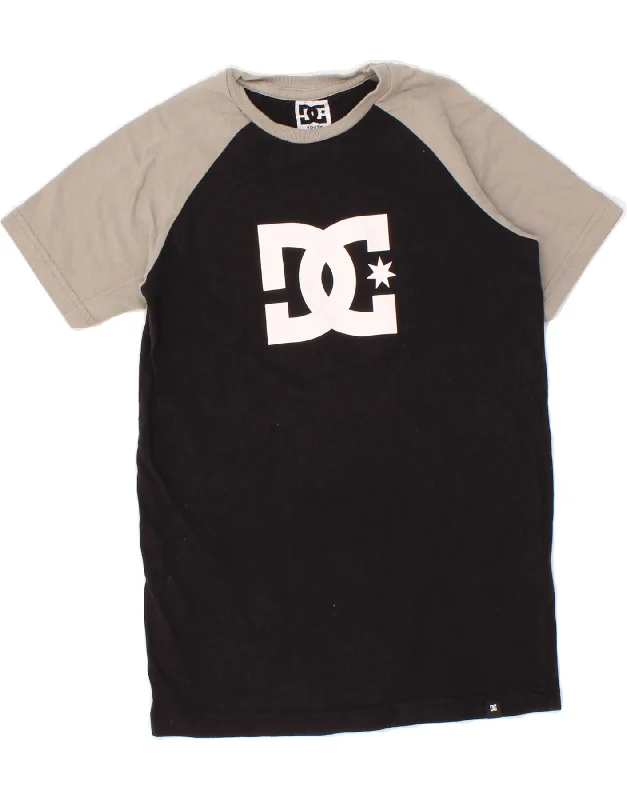 men's custom graphic t-shirts -DC Boys Graphic T-Shirt Top 11-12 Years Medium Black Colourblock Cotton