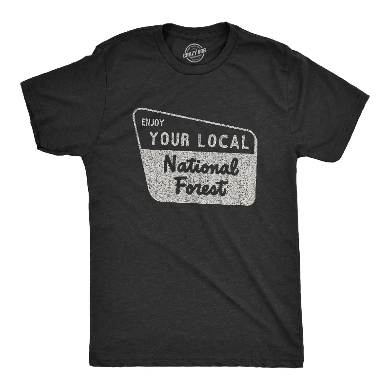 men's simple cotton t-shirts -Enjoy Your Local National Forest Men's T Shirt