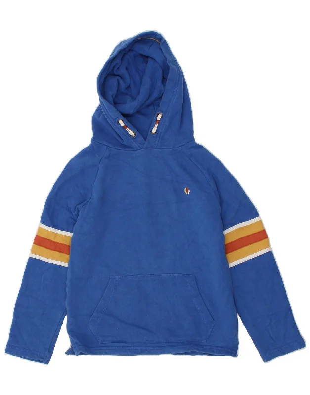 men's graphic hoodies -FAT FACE Boys Hoodie Jumper 8-9 Years Blue Cotton