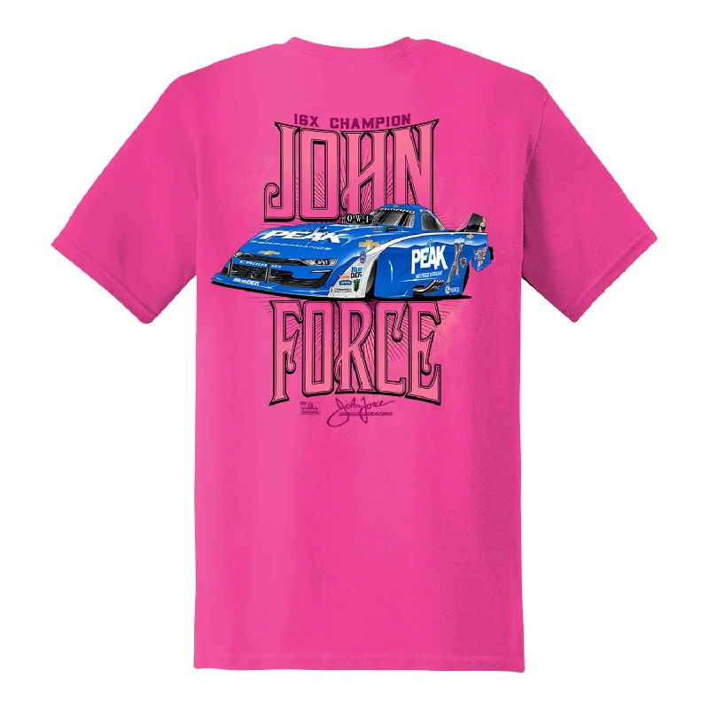 men's graphic print t-shirts -John Force Tonal Pink T-Shirt