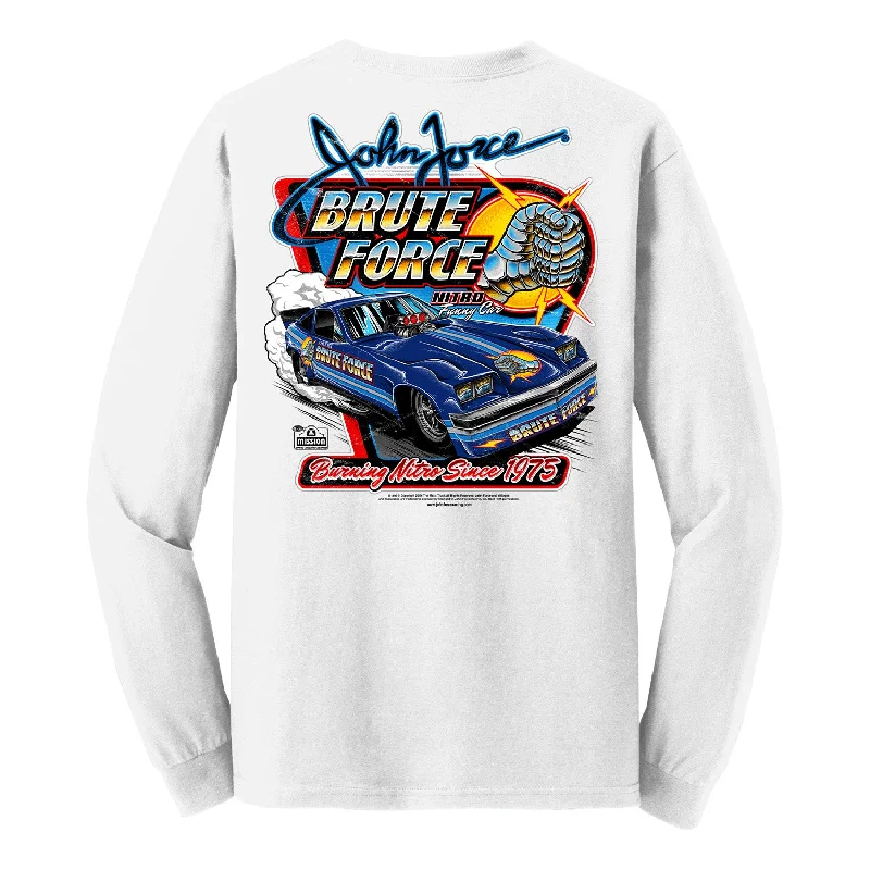 men's printed casual t-shirts -Retro Brute Force Performance Long Sleeve T-Shirt