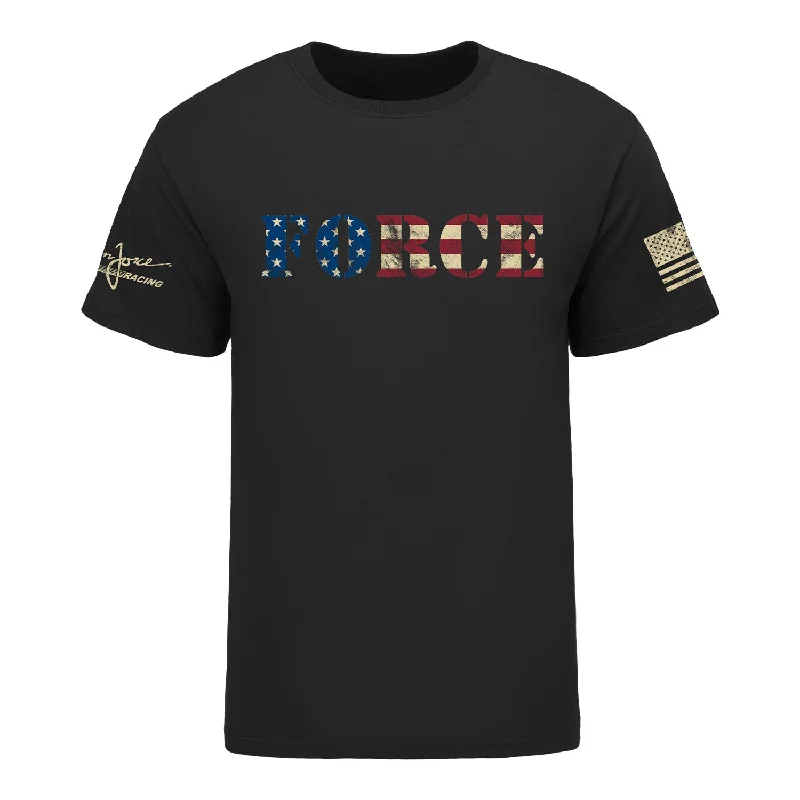 men's graphic vintage t-shirts -FORCE Flag Background T-Shirt