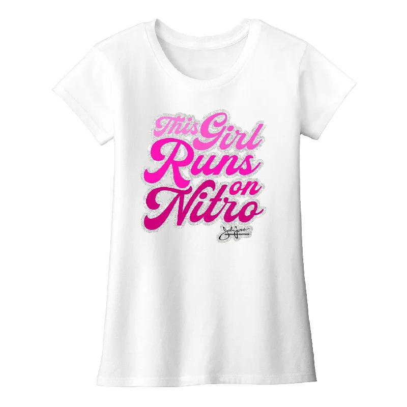 men's stylish casual t-shirts -Youth This Girl Runs on Nitro T-Shirt