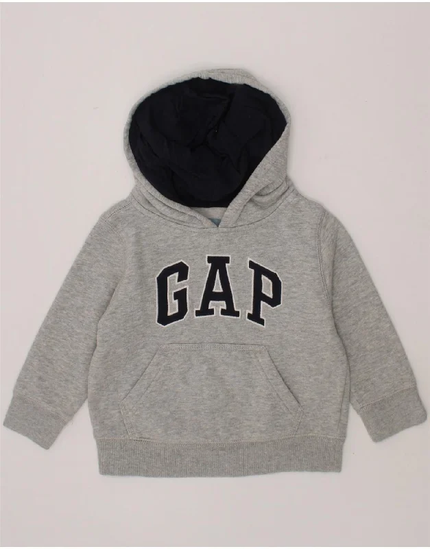 men's zip-up athletic sweatshirts -GAP Baby Boys Graphic Hoodie Jumper 18-24 Months Grey Cotton