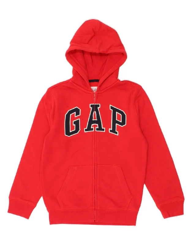 men's oversized hoodies -GAP Boys Graphic Hoodie Jumper 10-11 Years Large Red Cotton