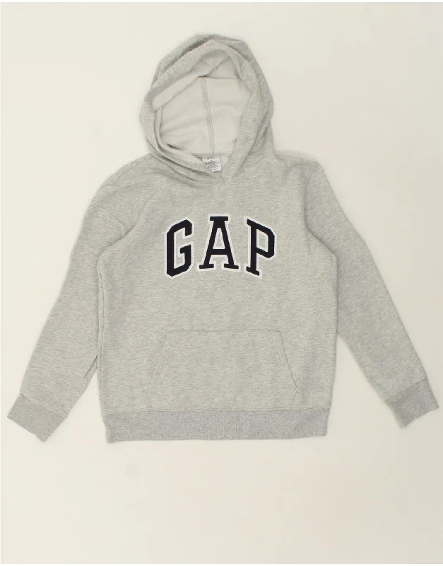 men's classic hoodies -GAP Boys Graphic Hoodie Jumper 14-15 Years Small  Grey Cotton