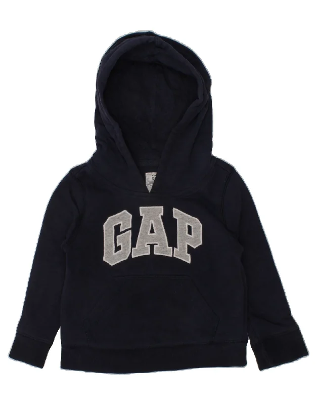 men's athletic fit hoodies -GAP Boys Graphic Hoodie Jumper 2-3 Years Navy Blue Cotton