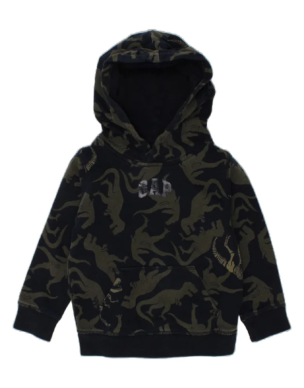 trendy hoodies for men -GAP Boys Graphic Hoodie Jumper 3-4 Years Navy Blue Animal Print Cotton