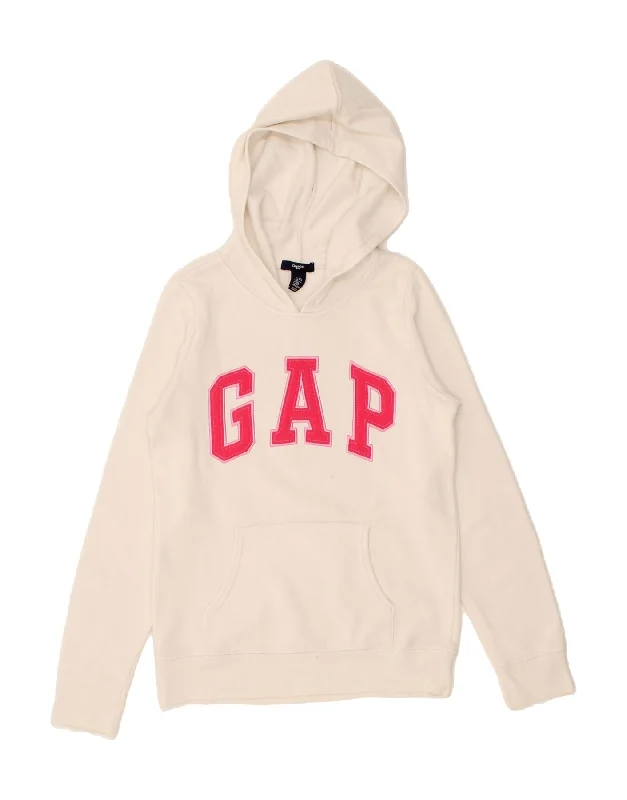 men's eco-friendly hoodies -GAP Girls Graphic Hoodie Jumper 12-13 Years 2XL White