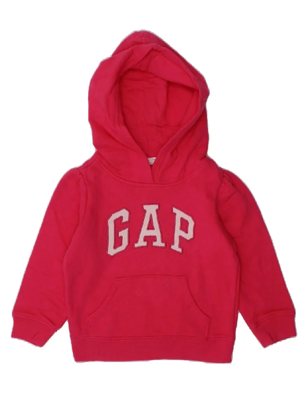 men's hoodie for casual outings -GAP Girls Graphic Hoodie Jumper 2-3 Years Pink Cotton