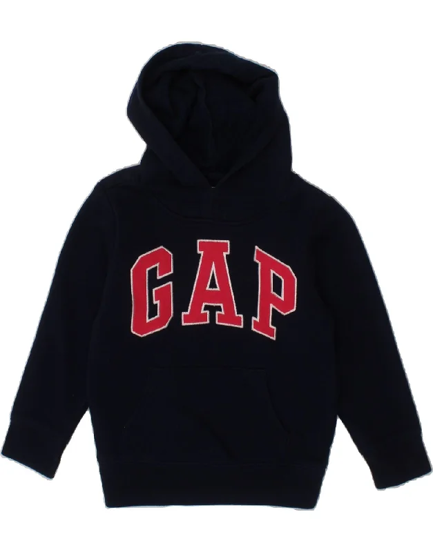 men's basic sweatshirts -GAP Girls Graphic Hoodie Jumper 4-5 Years XS Navy Blue