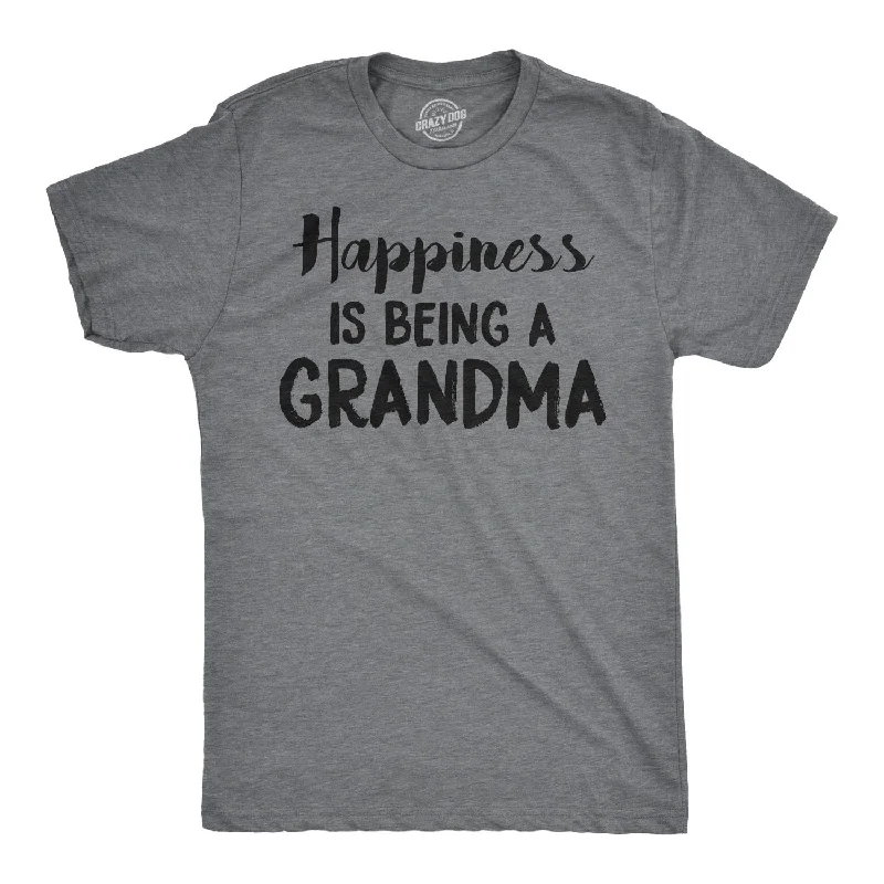 men's crewneck t-shirts -Happiness is Being a Grandma Men's T Shirt