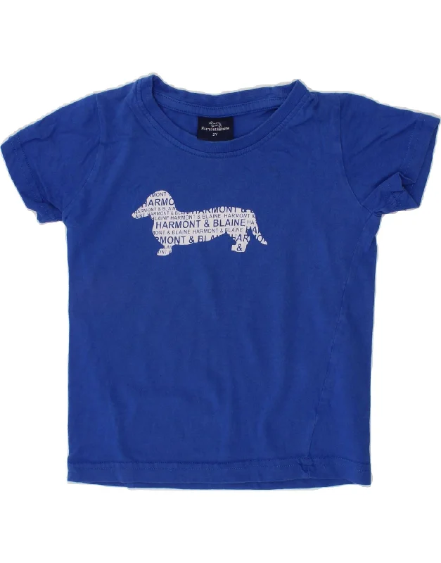 men's printed t-shirts -HARMONT & BLAINE Baby Boys Graphic T-Shirt Top 18-24 Months Blue Cotton