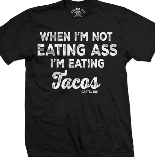 men's fitted crewneck t-shirts -I'm Eating Tacos Mens T-Shirt