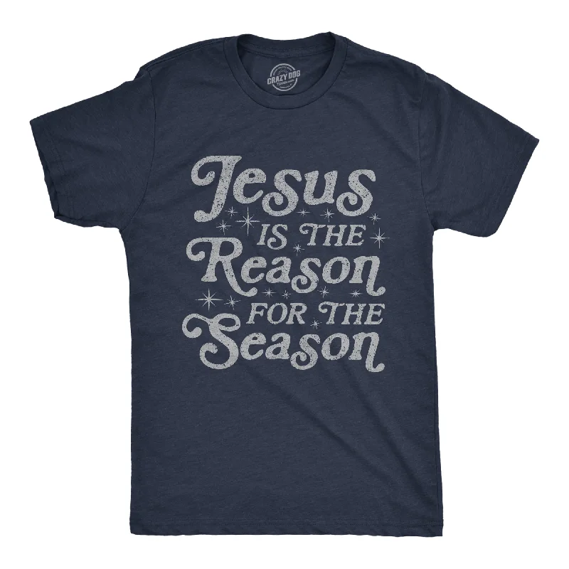 men's seasonal graphic t-shirts -Jesus Is The Reason For The Season Men's T Shirt