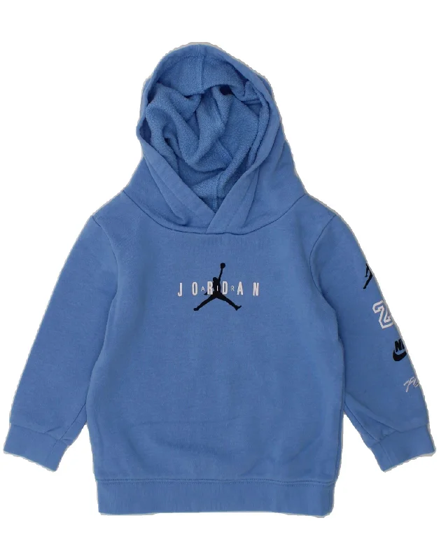 men's workout sweatshirts -JORDAN Baby Boys Graphic Hoodie Jumper 12-18 Months Blue Cotton