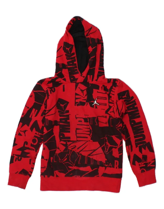 comfortable sweatshirts for men -JORDAN Boys Graphic Hoodie Jumper 10-11 Years Medium  Red Cotton