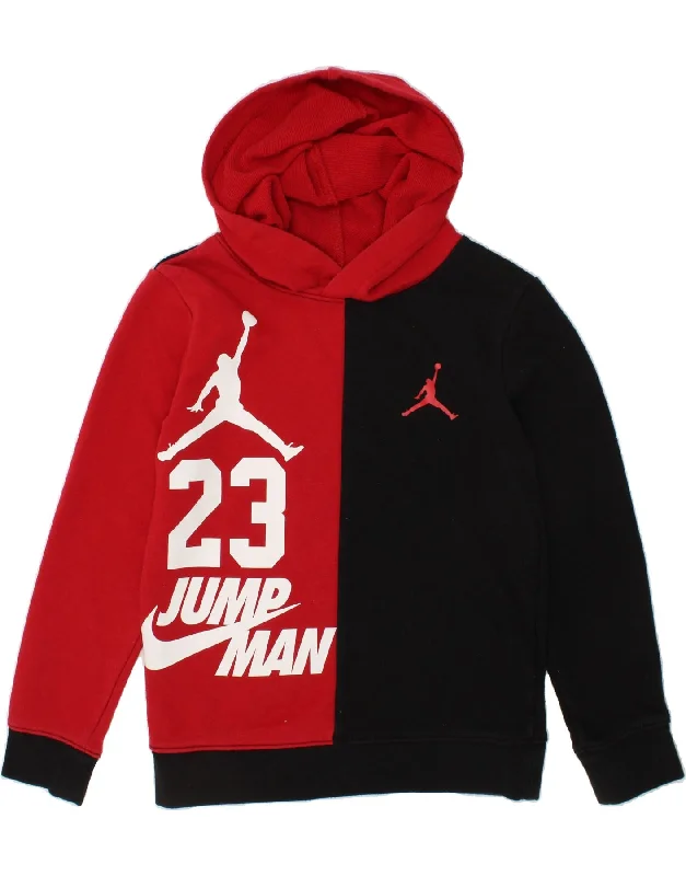 men's hoodie sweatshirts with designs -JORDAN Boys Graphic Hoodie Jumper 6-7 Years Black Colourblock Cotton