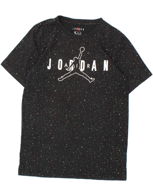 classic t-shirts for men -JORDAN Boys Graphic T-Shirt Top 13-14 Years XL Black Flecked Cotton