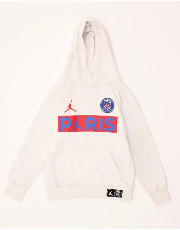 men's hoodie for casual outings -JORDAN Boys Paris Saint- Germain Hoodie Jumper 10-11 Years Medium White