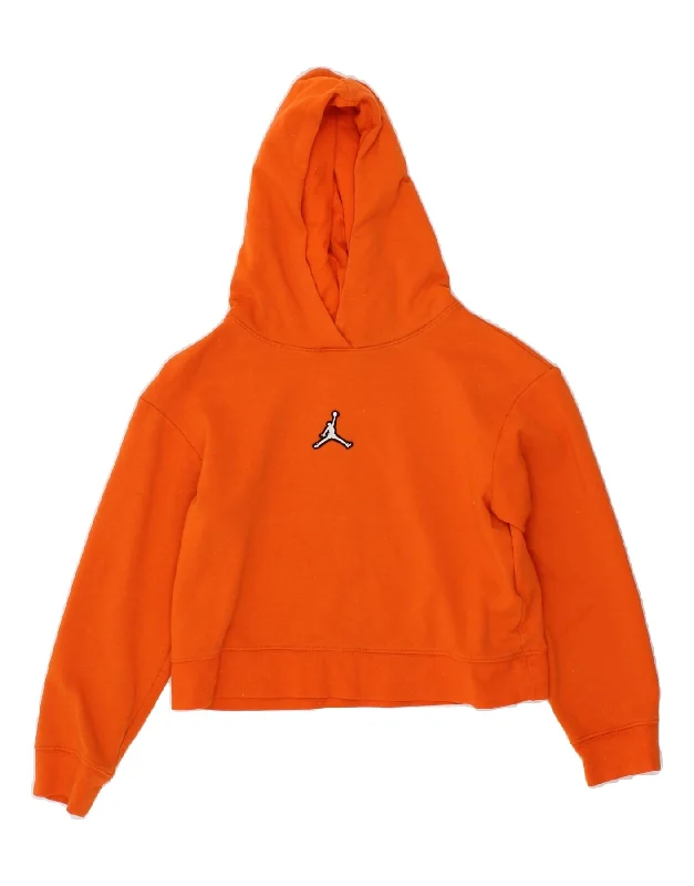 men's hoodies with bold prints -JORDAN Girls Graphic Hoodie Jumper 8-9 Years Small Orange Cotton