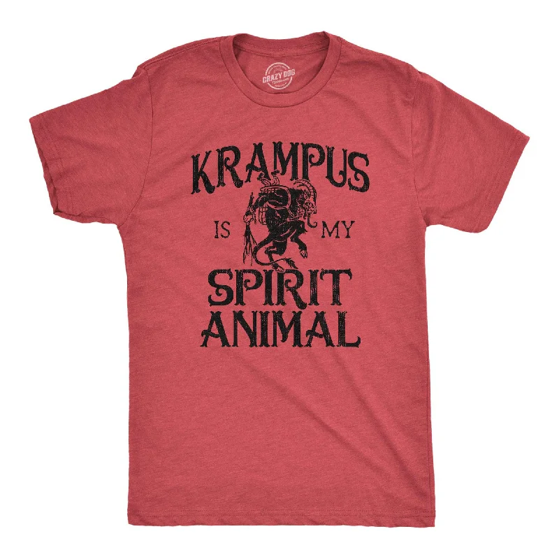 men's casual printed t-shirts -Krampus Is My Spirit Animal Men's T Shirt