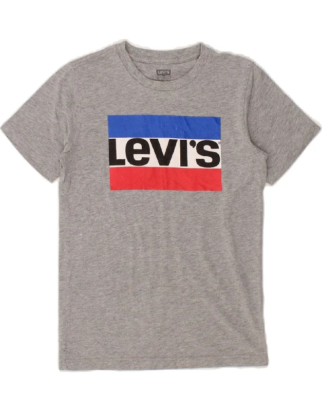 men's cotton t-shirts -LEVI'S Boys Graphic T-Shirt Top 10-11 Years Medium Grey