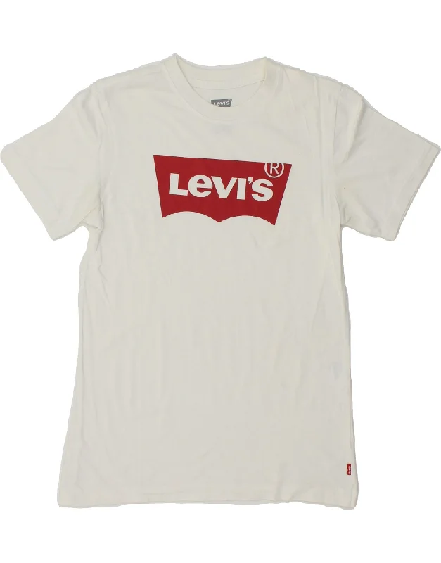 men's classic cotton tees -LEVI'S Boys Graphic T-Shirt Top 13-14 Years Off White