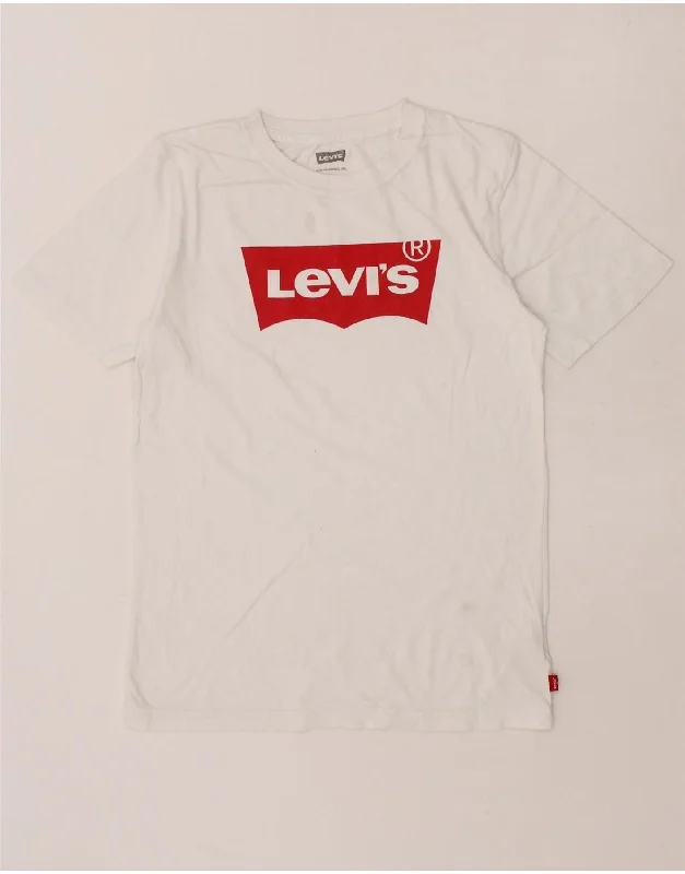 trendy t-shirts for men -LEVI'S Boys Graphic T-Shirt Top 13-14 Years White Cotton