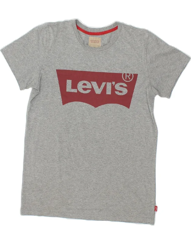 men's short sleeve fashion t-shirts -LEVI'S Boys Graphic T-Shirt Top 15-16 Years Grey