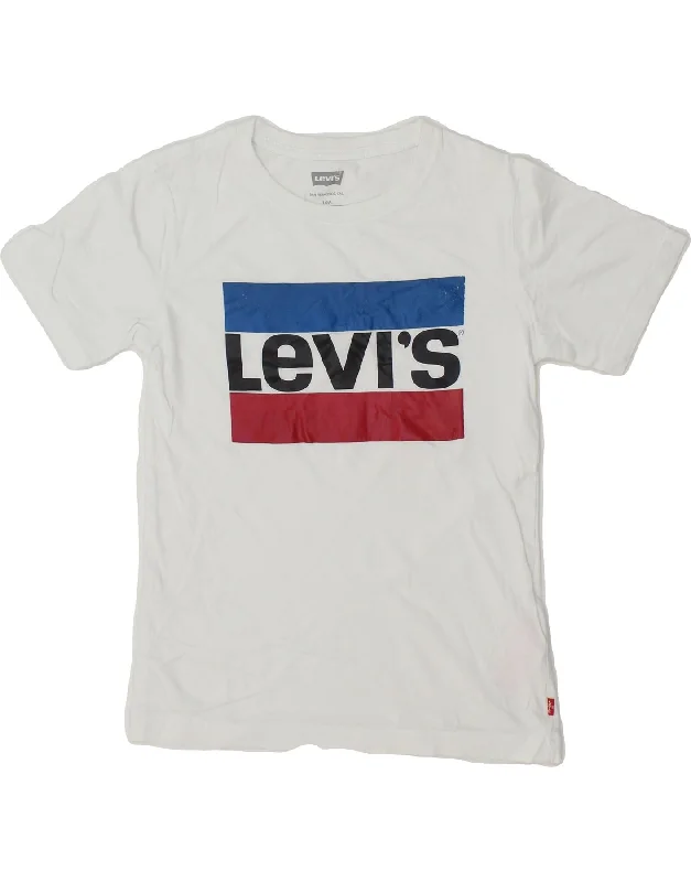 men's vintage graphic tee shirts -LEVI'S Boys Graphic T-Shirt Top 9-10 Years White Cotton