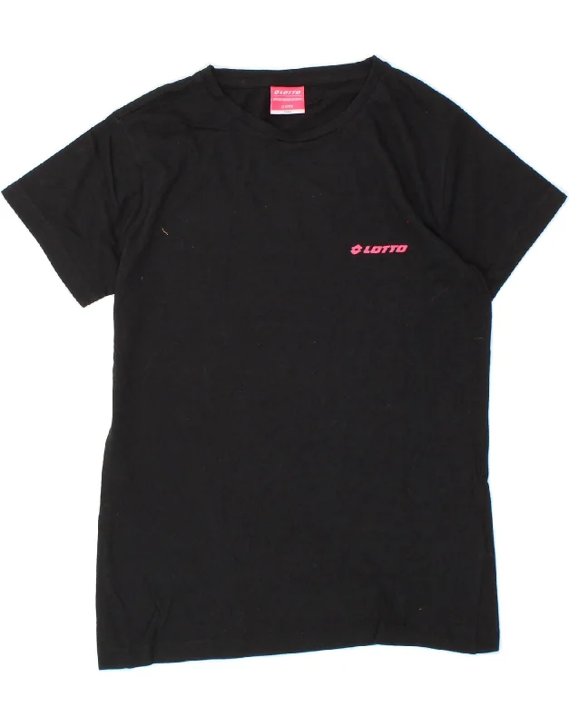 men's casual wear t-shirts -LOTTO Girls T-Shirt Top 11-12 Years Black Cotton