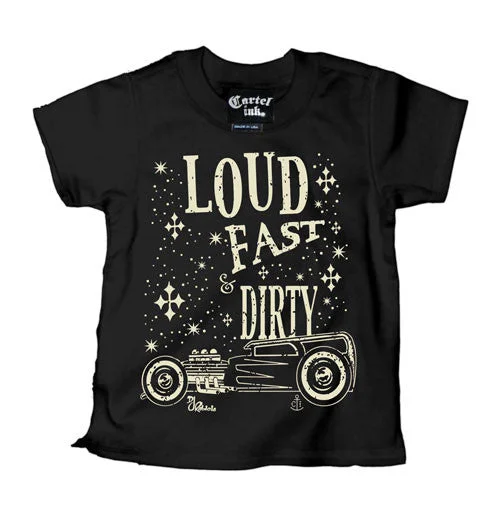 men's lightweight t-shirts -Loud, Fast, and Dirty Kid's T-Shirt