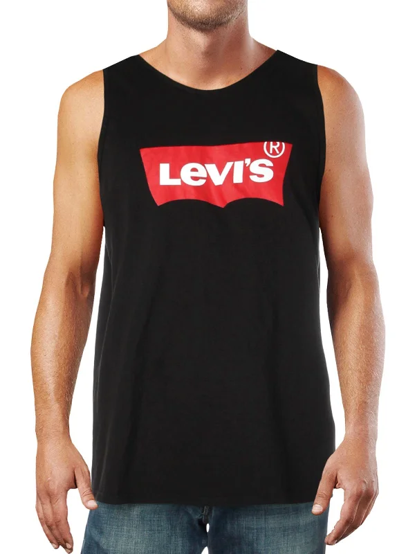 men's soft jersey t-shirts -Mens Cotton Logo Tank Top